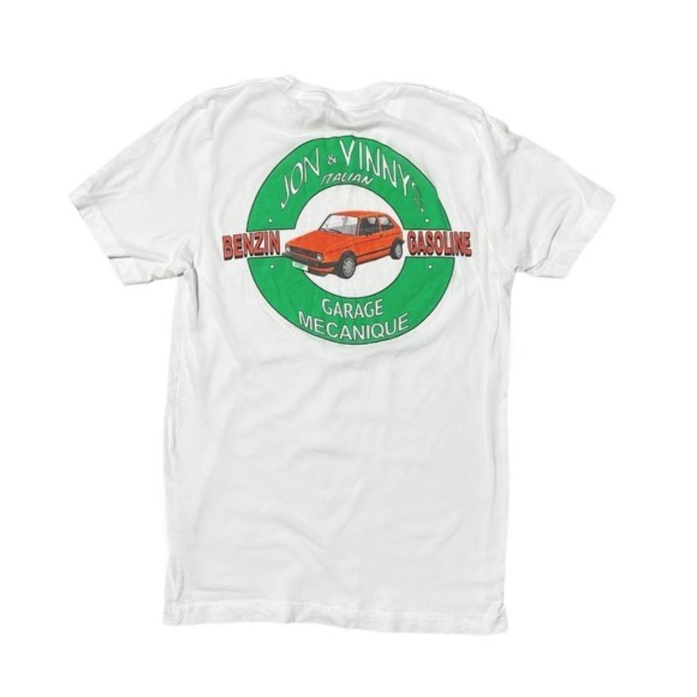 Vintage Car Print Crew Neck T-Shirt White